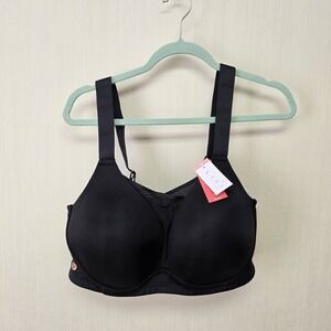 Livi Active NWT Medium Support No Wire Sports Bra 46B Activewear Running Black